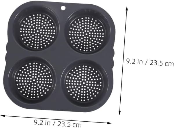 Varmebestandig silikone hamburgerringform 4-hulrum non-stick rund burgerbolle bageform
