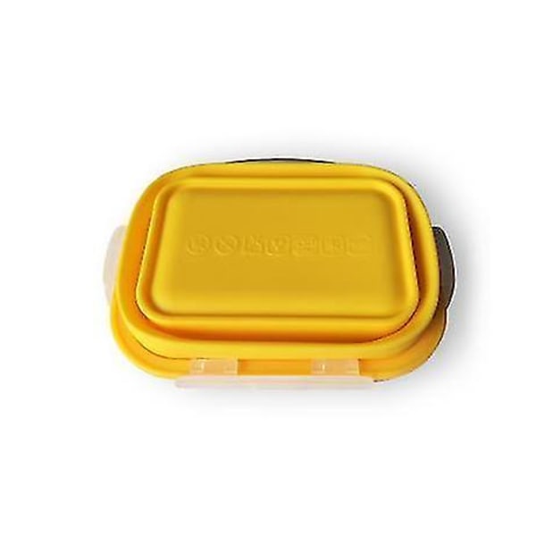 Silikoninen lounasrasia, taitettava ruoka-astia Bento Yellow