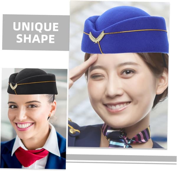 2 stk. Stewardessehat Flyveværtinde Cosplay Baret Hat til Festforestilling Band Uniform