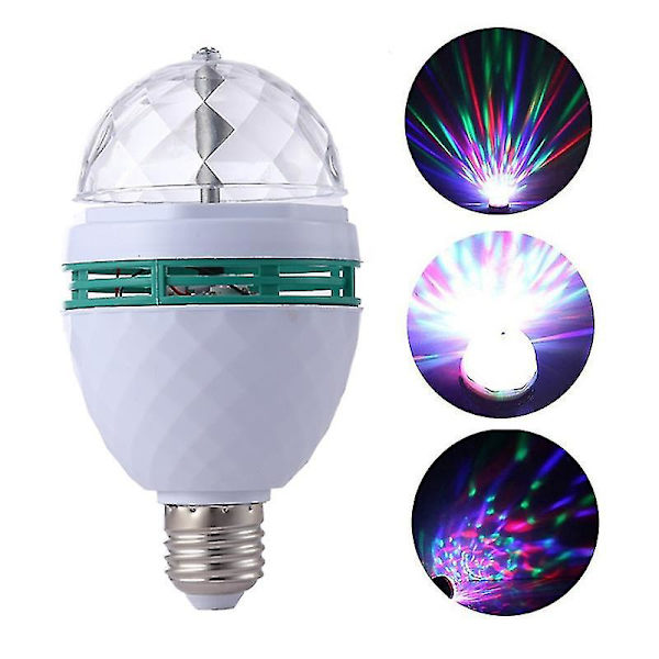 LED Fargerik Roterende Lys Krystall Liten Magisk Kule Scene Lys Blits Lys Liten Pære Lys Hjem KTV Farge Skiftende 1 stk