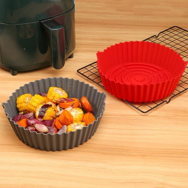 2 stk silikonforing rund gjenbrukbar non-stick bakematte av høy kvalitet silikonmateriale