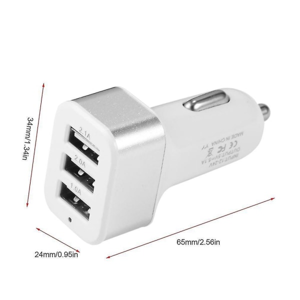 Universal 3 USB Billader Adapter 3 Porte 2A 2.1A 1A