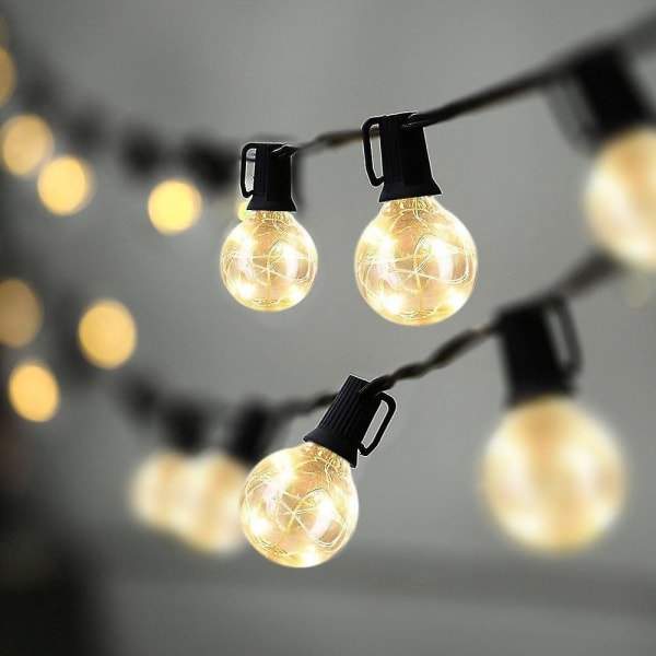 Solar Globe String Lights Outdoor 7,62m 25ft G40 Pærer 25leds