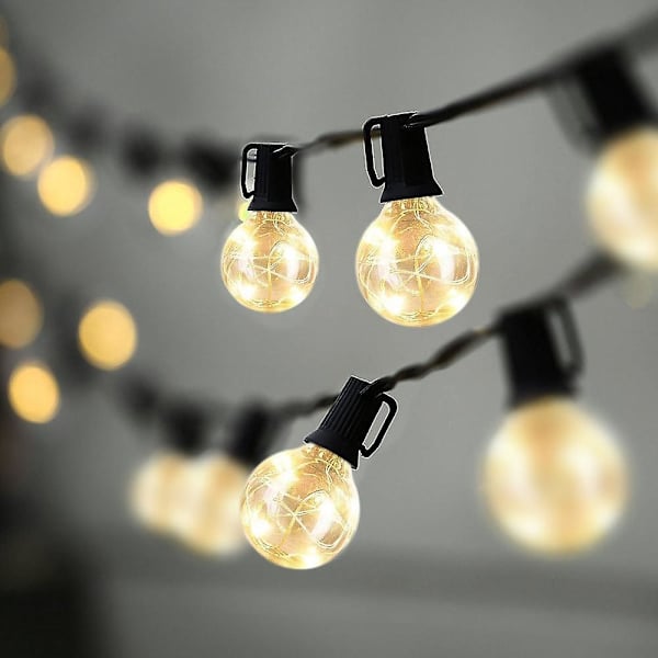 Solcelle Globe Lysstreng 7.62m 25ft G40 Pærer 25LEDs Terrasse