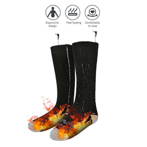 2 kpl 2200mAh Akkuja Sukat Virta 3-vaihteinen Säädin Indikaattorilamppu USB Latautuva Sähköisille Lämmityssukille Gray socks