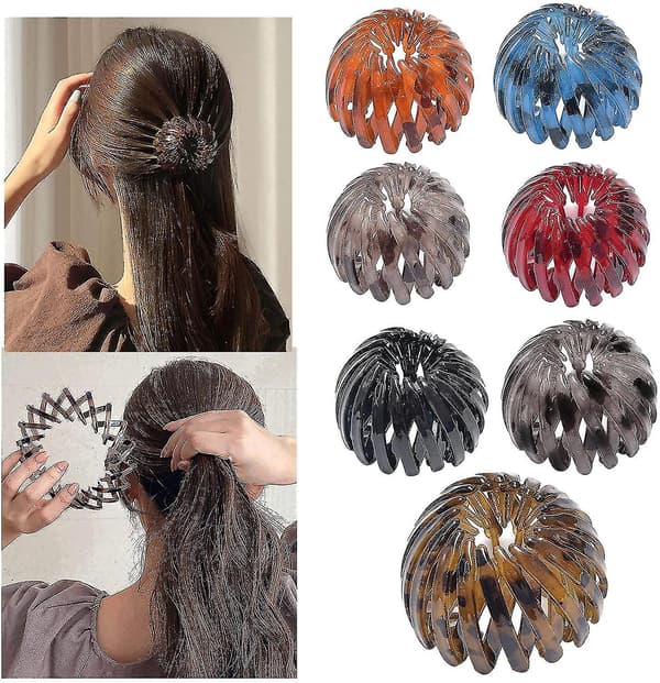 7-pack Fågelboformade Hårclips Hårclaw, Hästsvans Hårstift Lockar