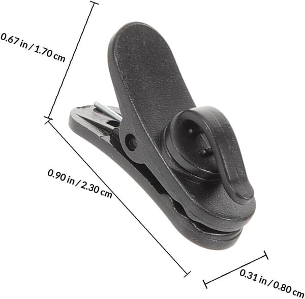 Mikrofonklips 20 stk. plast lavalier ledningsklips roterbar flatmunnet mikrofonholder