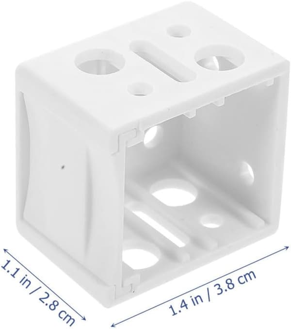 6 stk. persienneboksefester 1 tomme hvite ABS persiennefester