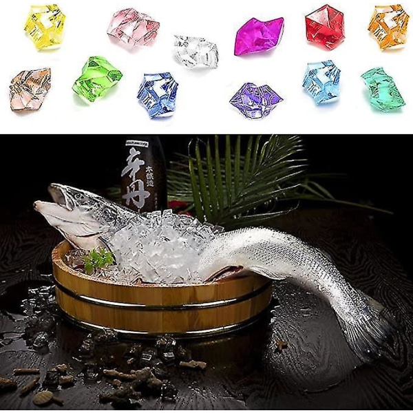 Klare falske knuste isbiter 150 stk Falske diamanter terninger
