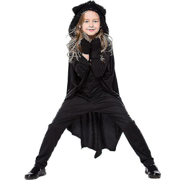 Batman Jumpsuit med Handskar Outfit Barn Pojkar Flickor Fancy Up Nyhet Kostym 4-5 Years