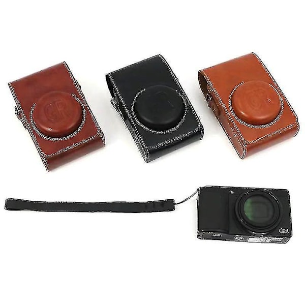 Kamera Taske til Ricoh Gr / Gr Ii / Gr Iii / Gr Iiix Vintage Pu Læder Digital Kamera Beskyttelsesdækning Med Skulderrem-yuhao Brown