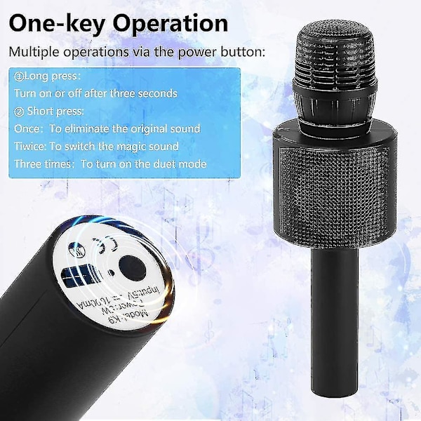 Trådlös Bluetooth Karaoke Mikrofon, Bärbar Karaoke Spelare för Barn