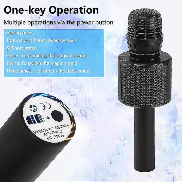 Trådløs Bluetooth Karaoke Mikrofon, Bærbar Karaoke-spiller for Barn