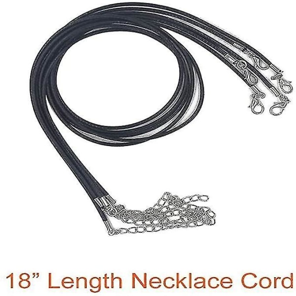 Voksbehandlet bomuldssnor 2 mm 50 Pack sort læder halskæde lås