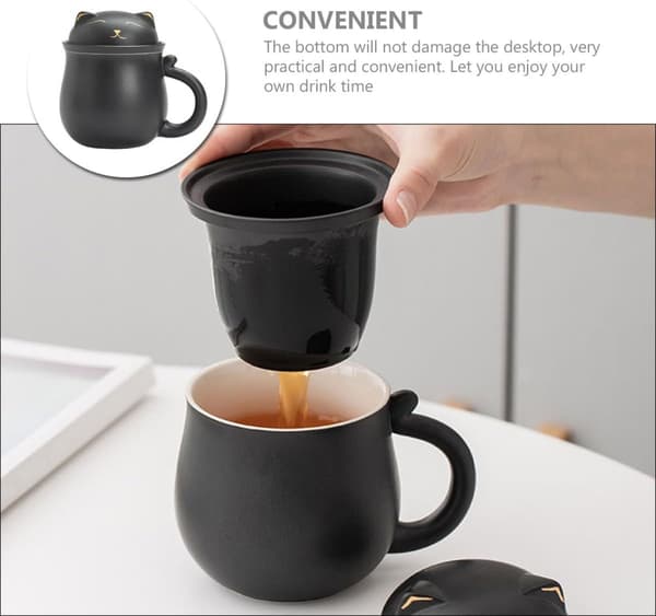 Keramisk kaffemugg tekopp med infuser 350 ml Keramisk bekväm tebryggning