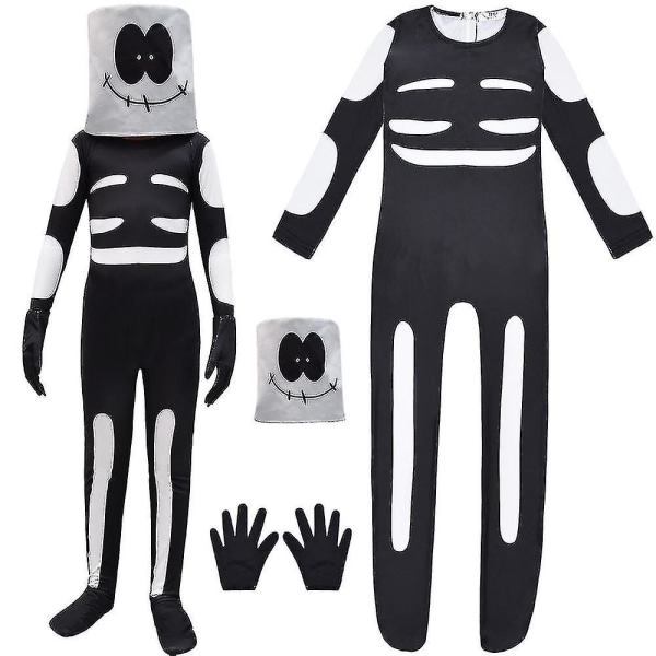 Friday Funkin Costume Kids Skid Jumpsuit Bodysuit Headcover Handskar Set Fancy Up 3d 9-10 Years