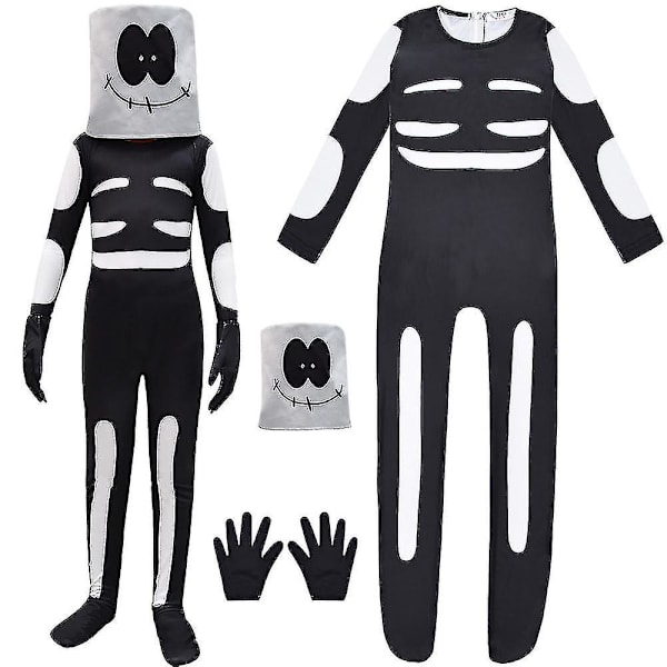 Friday Funkin Kostym Barn Skid Jumpsuit Bodysuit Huvudöverdrag Handskar Set Fancy Up 3d 11-12 Years