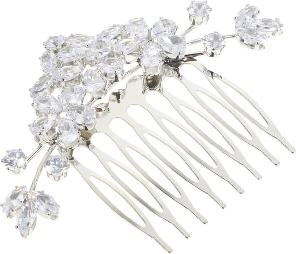 Krystall Rhinestone Hårkam Bryllup Brude Hodeplagg Sølv Vanndråpe Zirkon Hårtilbehør
