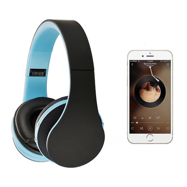 Bluetooth-hovedtelefoner Trådløse, Over Ear-headset med mikrofon