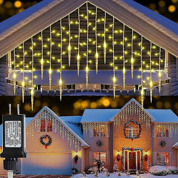 Julgransslinga med iskristaller 5m 216 LED 36 Droppande Iskristallsträngar