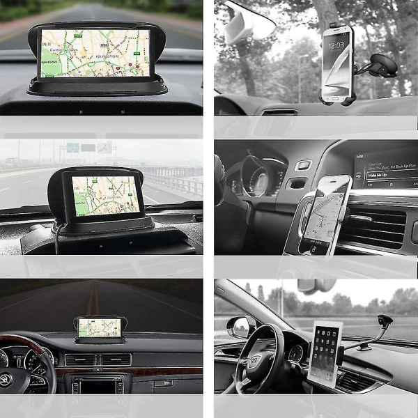 Biltelefonhållare, montering på instrumentbrädan, halkfri Sitpåse Friction GPS-hållare (1st, svart)