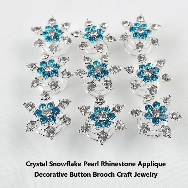 4 stk Crystal Snowflake Pearl Rhinestone Applique Dekorasjoner
