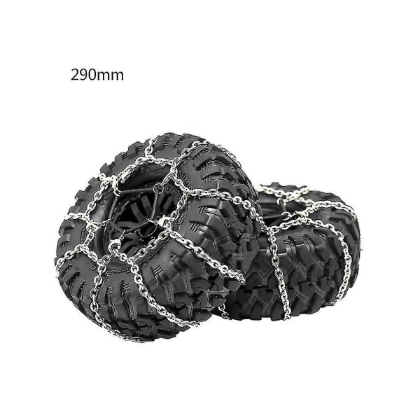 2 st 1/10 Crawler Stål Snökedjor för 1.9 Crawler Däck 1:10 RC Bil Buggy Truck-yuhao