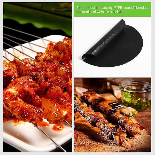 2 kpl/setti 36 cm pyöreä PTFE:stä valmistettu tarttumaton BBQ-grillin matto