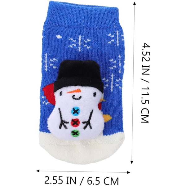Mysiga babysockor 2 par Julstrumpor Snögubbedesign 0-1 år Mjuk kammad bomull