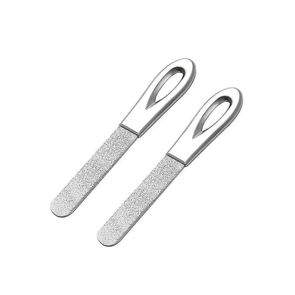 Professional Metal Nail Files Sided Nail Care Accessories Toenails Manicure Files For Salon And Home(2pcs,silver