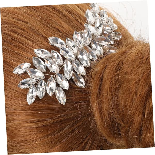 Krystall Bryllup Hårkam Rhinestone Brude Hodeplagg Bladhår for Kvinner til Bryllupsfest