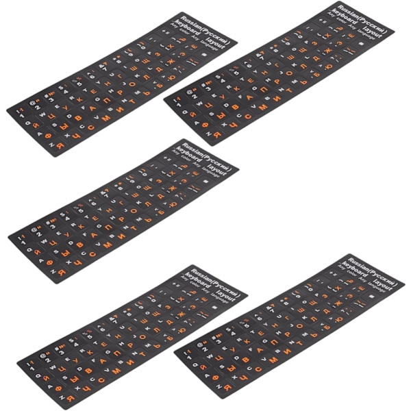 5 Ark Tastatur Bokstaver Erstatningsklistremerker Russiske Tastaturklistremerker Papir Datamaskin