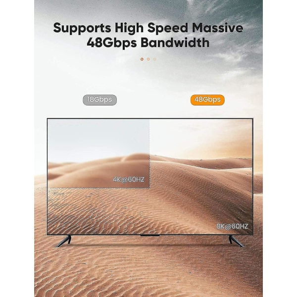 Ultra-nopean 8K 60Hz HDMI-kaapeli - 3,3 ft/1 m, Highwings 48 Gbps HDMI-punottu kaapeli - 4K@120Hz 7680p, DTS:X, HDCP 2.2 2.3, HDR 10, eARC - yuhao