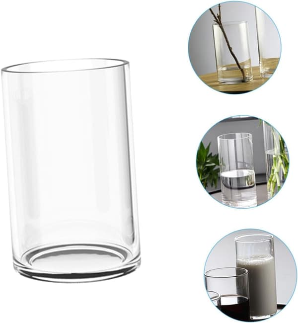 Glasblomvas Skrivbordsblomvas Cylinderform Elegant Samtida Glas Mångsidig Dekoration
