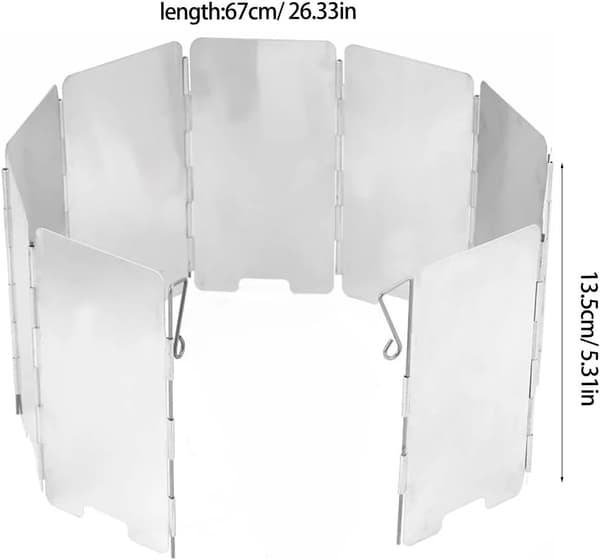Vikbar grillvindruta i aluminiumlegering, justerbar längd, silver