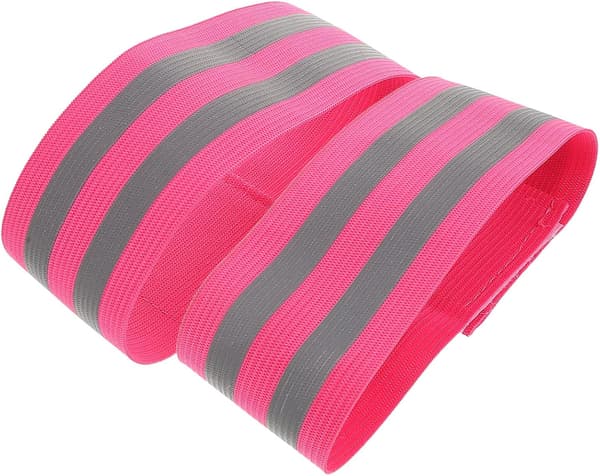 Reflekterende håndleddsbånd og armbånd Elastisk sikkerhetsstropp 5 cm rosa 2 stk