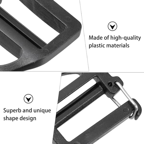 20 st plastbandstegar, tre-nivåers triangelspänne för DIY-väskor