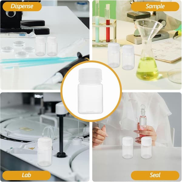6 st 30 ml laboratoriereagensflaskor med lock, PP-material högtemperaturbeständigt prov
