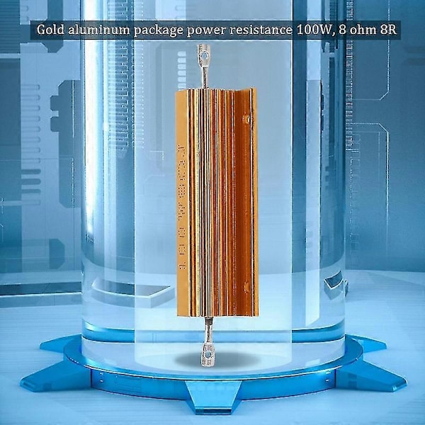 Guldbelagd Aluminium Effekt Resistor 100W, 8 Ohm 8R