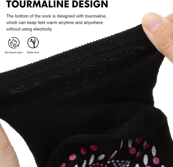 4 par selvvarmende sokker for menn og kvinner, varme vinterstrømper i polyester med massasjeeffekt, universelt design
