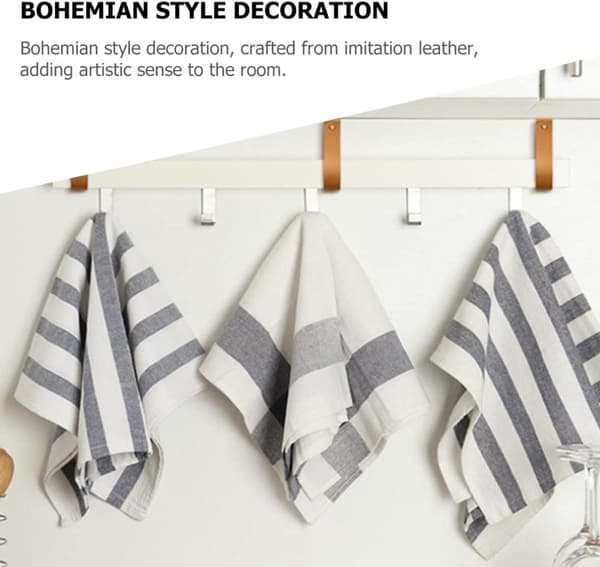 4st Gardinstångshållare Läder Väggkrokar Bohemian Stil Imitationsläder Stabilt Stöd