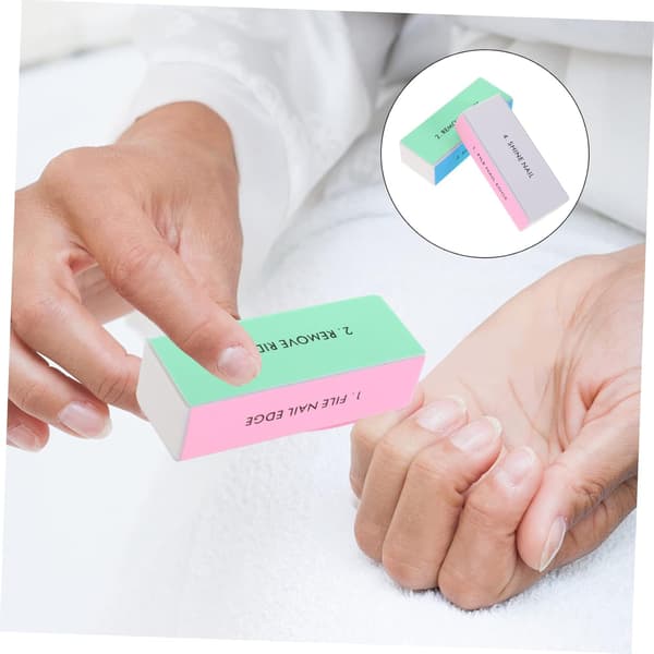 10 stk. 4-vejs neglebuffer-sæt slibebloksvamp til manicure, pedicure, negleforlængelser