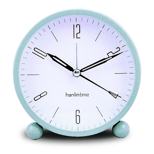 Tyst väckarklocka, Tick-Free Analog Väckarklocka, Minimalistisk Rund Metall Ljus Väckarklocka Red