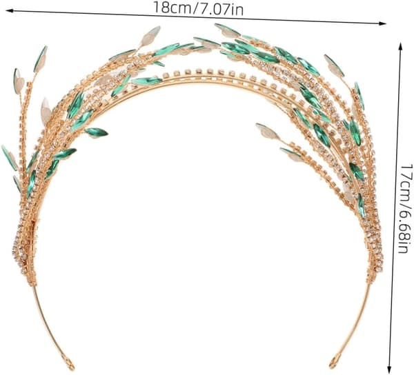 Brudehårvinranke-hodebånd med blendende rhinsteiner Elegant Tiara for bryllup Unikt blad-design hårtilbehør