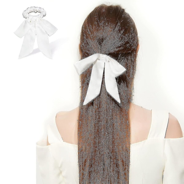 3-delad silke rosett Scrunchies för hår- Elastisk hästsvanshållare, elegant mjuk rosett hårband