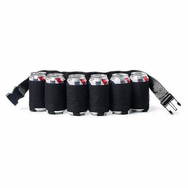 Klättring Camping Vandring Holster Bärbar Flaska Midja Öl Bälte Väska Praktisk Vinflaskor Dryck Bur Hållare Hängande Organiserare(haoyi)-b-yuhao Black