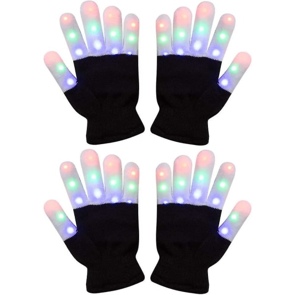 2 Pack Kids Light Gloves Børn Finger Light Blinkende Led Varme Handsker