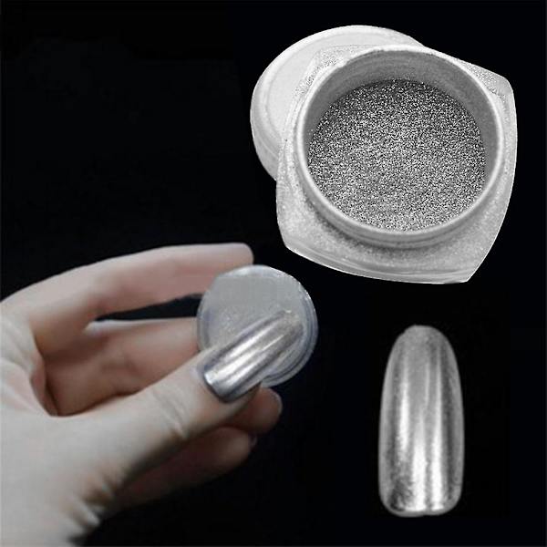 Guld Silver Naglar Spegelpulver Nagelkonst Glitter DIY Makeup