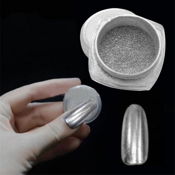 Guld Silver Nails Mirror Powder Nail Art Glittrar Makeup