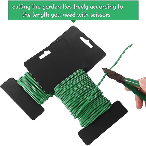Trädgårdsväxttråd, mjuk snodd för trädgårdsarbete, hem, kontor (grön) (2 st)